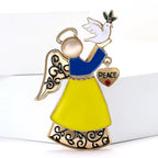 Enamel Peace Dove Ukraine Angel Bird Pin