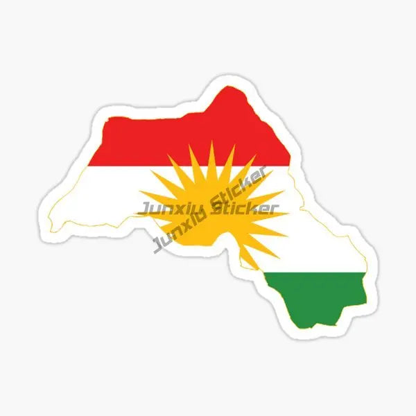 Kurdistan Map National Flag and Emblem Sticker