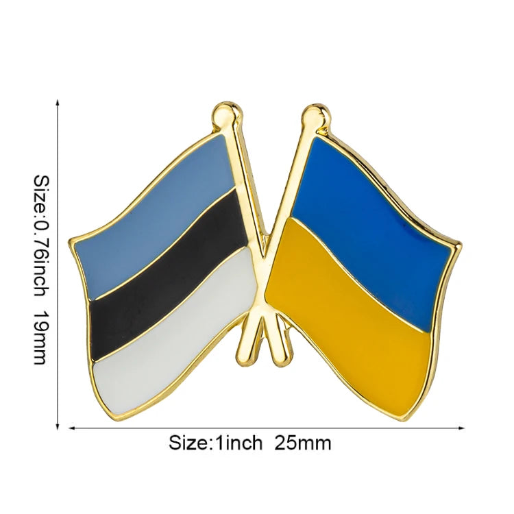 Ukraine Flag Badge with Other Countries
