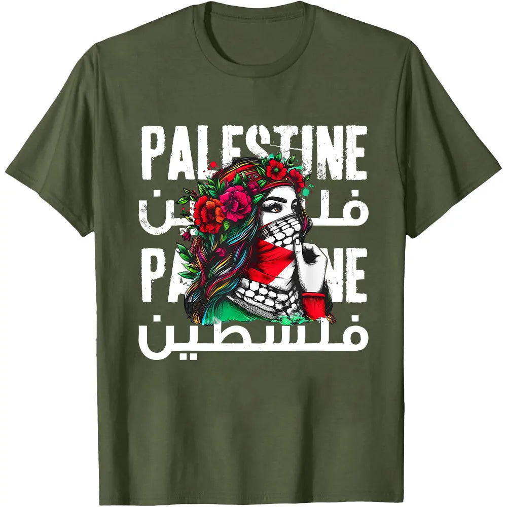 Palestinian T-Shirt Casual Cotton