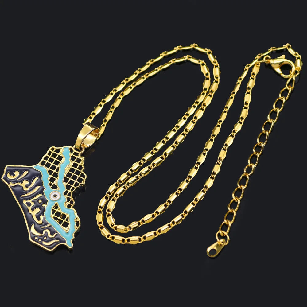 Iraq Map Necklace