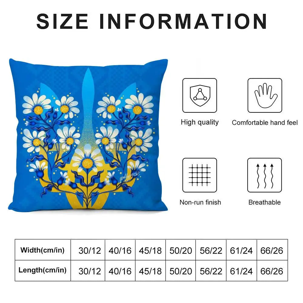 Ukraine Flag Aesthetic Cushion Cover Pillow