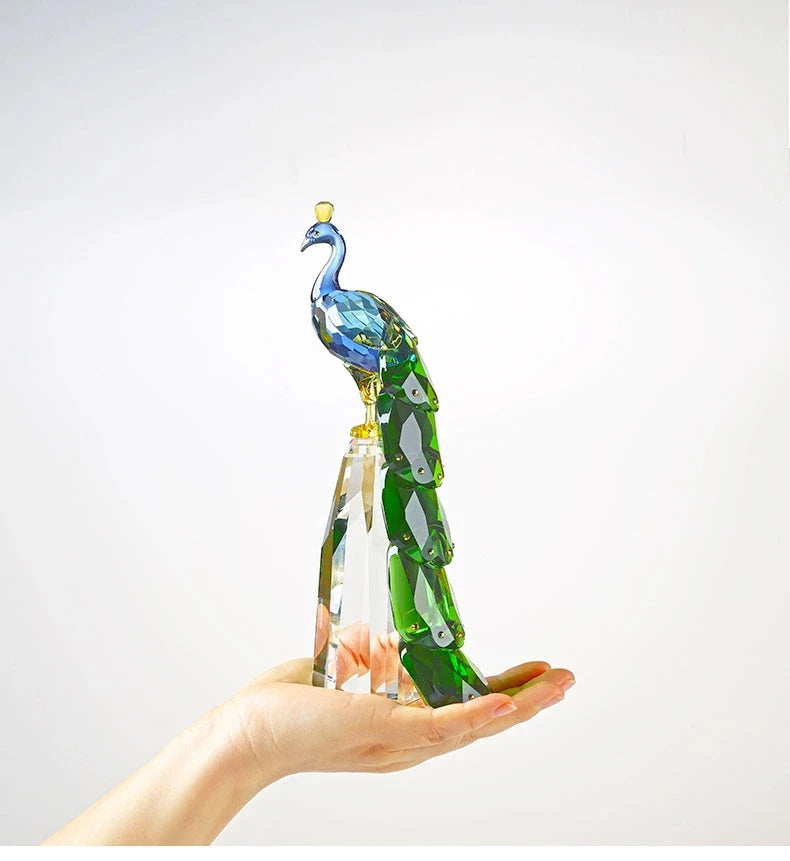 Crystal Peacock Sculpture Ornament