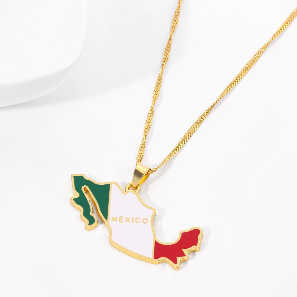 Mexican Map Necklace