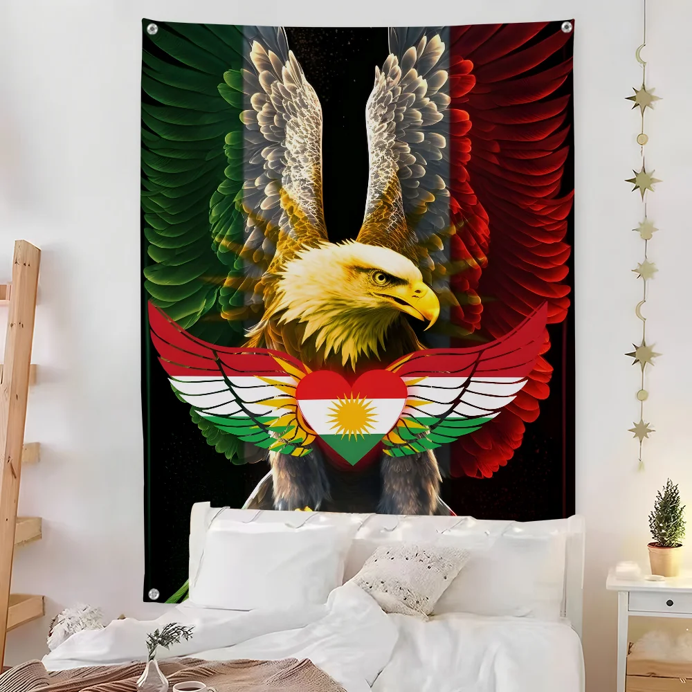 Kurdistan Eagle Map Azadi Flag