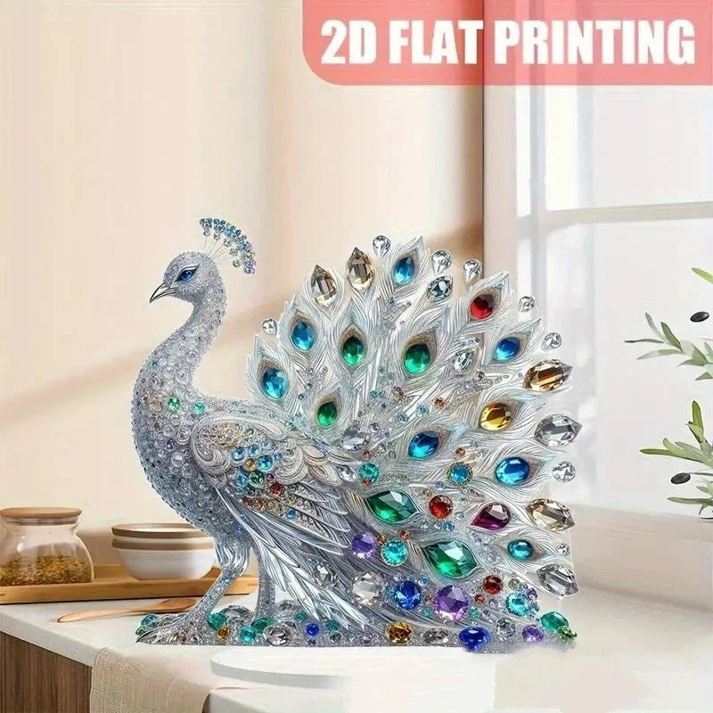 1Pcs Quality 2D Crystal Peacock