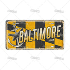USA License Plate Landmark Metal Sign