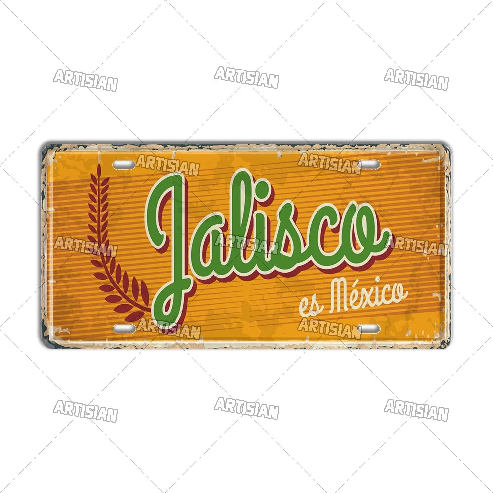 Artisian MEXICO License Plate