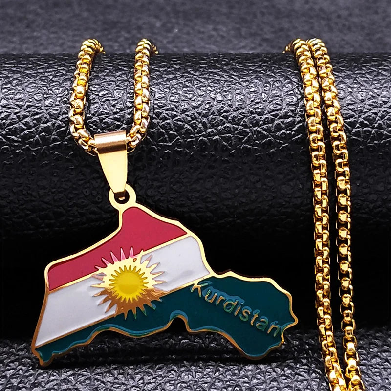 Kurdistan Region Map Necklace