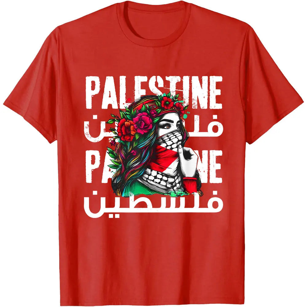 Palestinian T-Shirt Casual Cotton