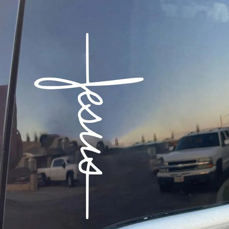Jesus Cross Car Decal