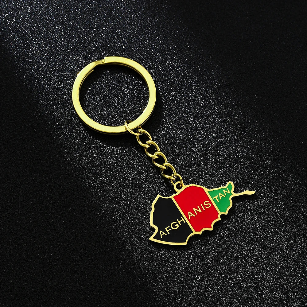 Afghanistan Map Flag Key Chain