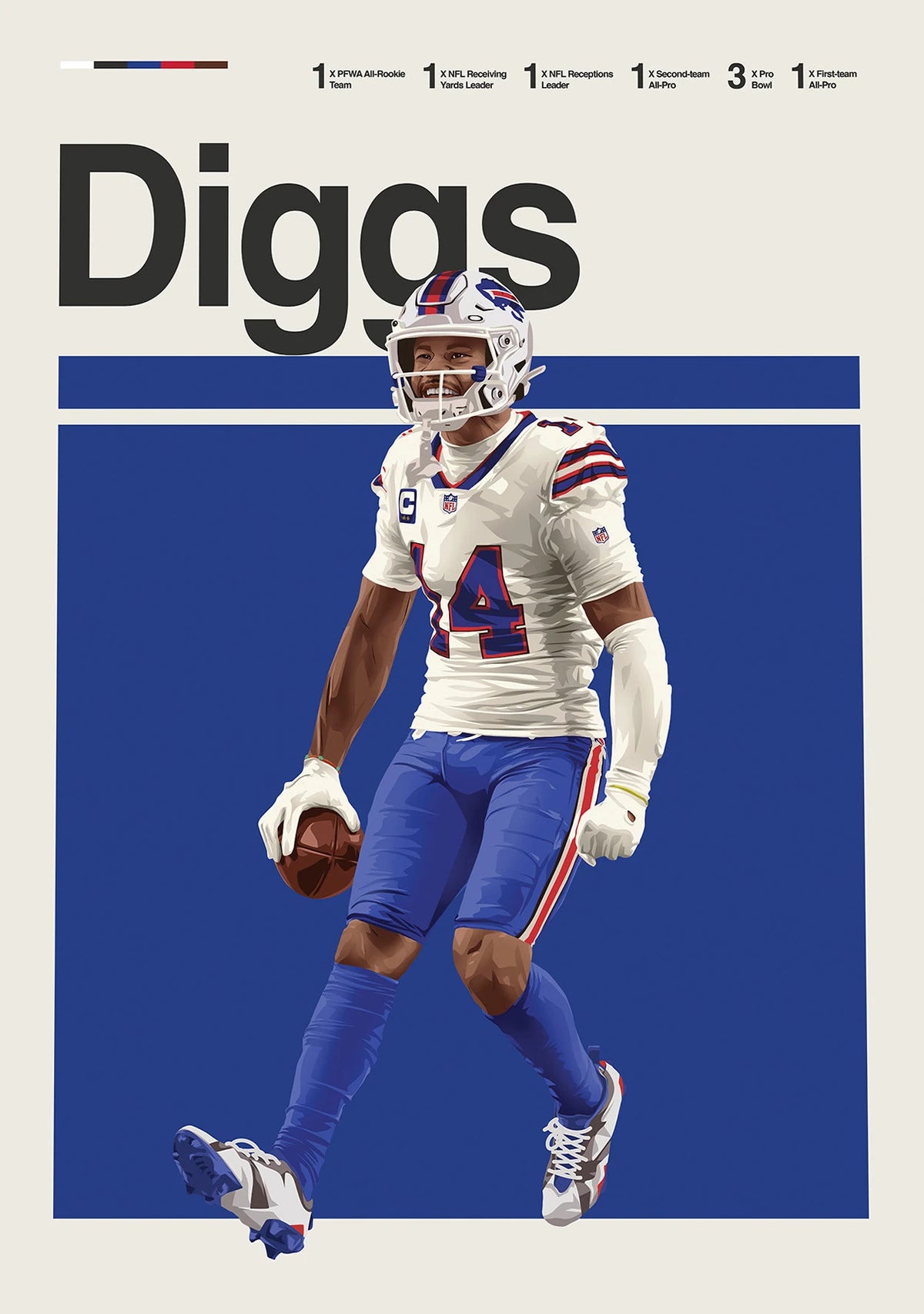 Classic American Football Star Athletes Highlights Achievements Posters