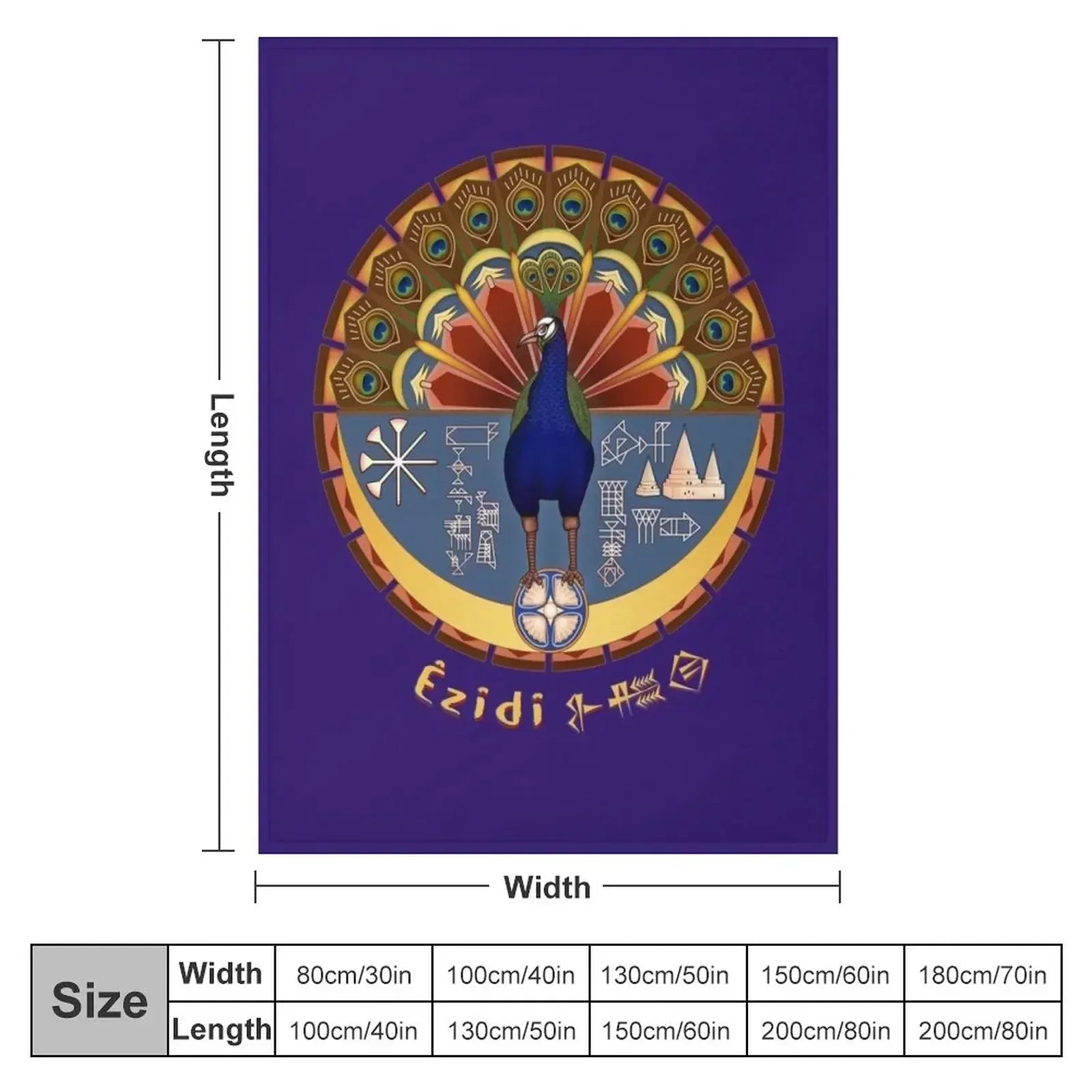 Yazidi Melek Taus Throw Blanket