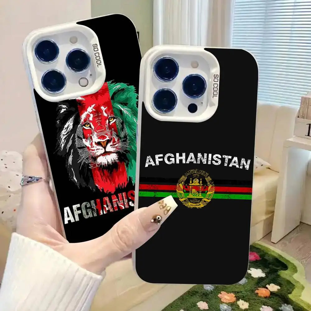 Afghanistan Flag Silver Plated Inside Phone Case For iPhone
