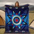 Native American Indian Style Quilted Flannel Blanket