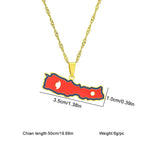 Nepal Map Flag Pendant Necklace