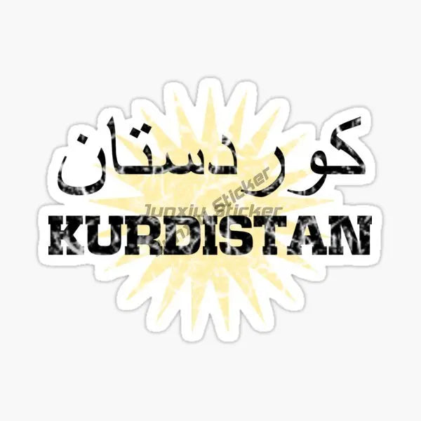 ملصق خريطة كردستان علم وشعار وطني للأكراد للسيارة والدراجة النارية، ملصق فينيل PVC لتزيين الجدران الخارجية، قابل للتخصيص