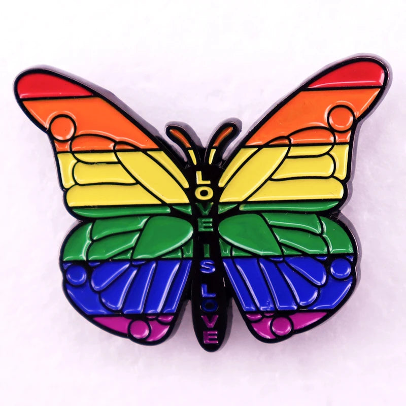 Pride Rainbow Butterfly Badge LGBT Enamel Pin