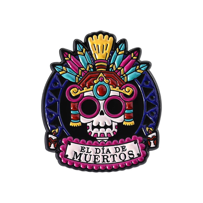 La Calavera Catrina Mexico Day Of The Dead Enamel Pins