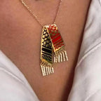 Fashion Stainless Steel Zircon Tassel Scarf Palestine