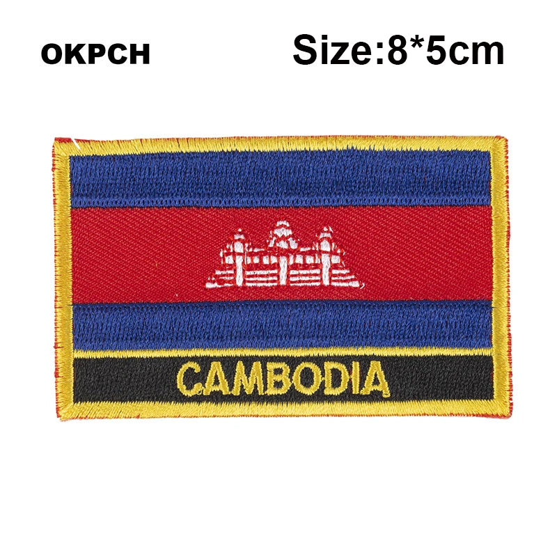 Cambodia National Flag Embroidered  Patches