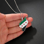 Stainless Steel Map of Syria Pendant Necklace
