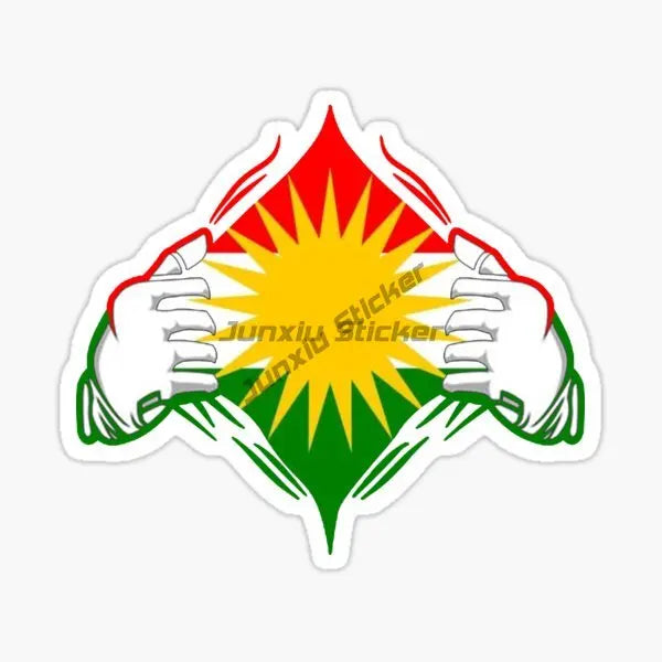 ملصقات علم كردستان للسيارات والدراجات النارية وملصقات مخصصة لخوذات السباق على الطرق الوعرة وإكسسوارات قابلة للتخصيص الحجم