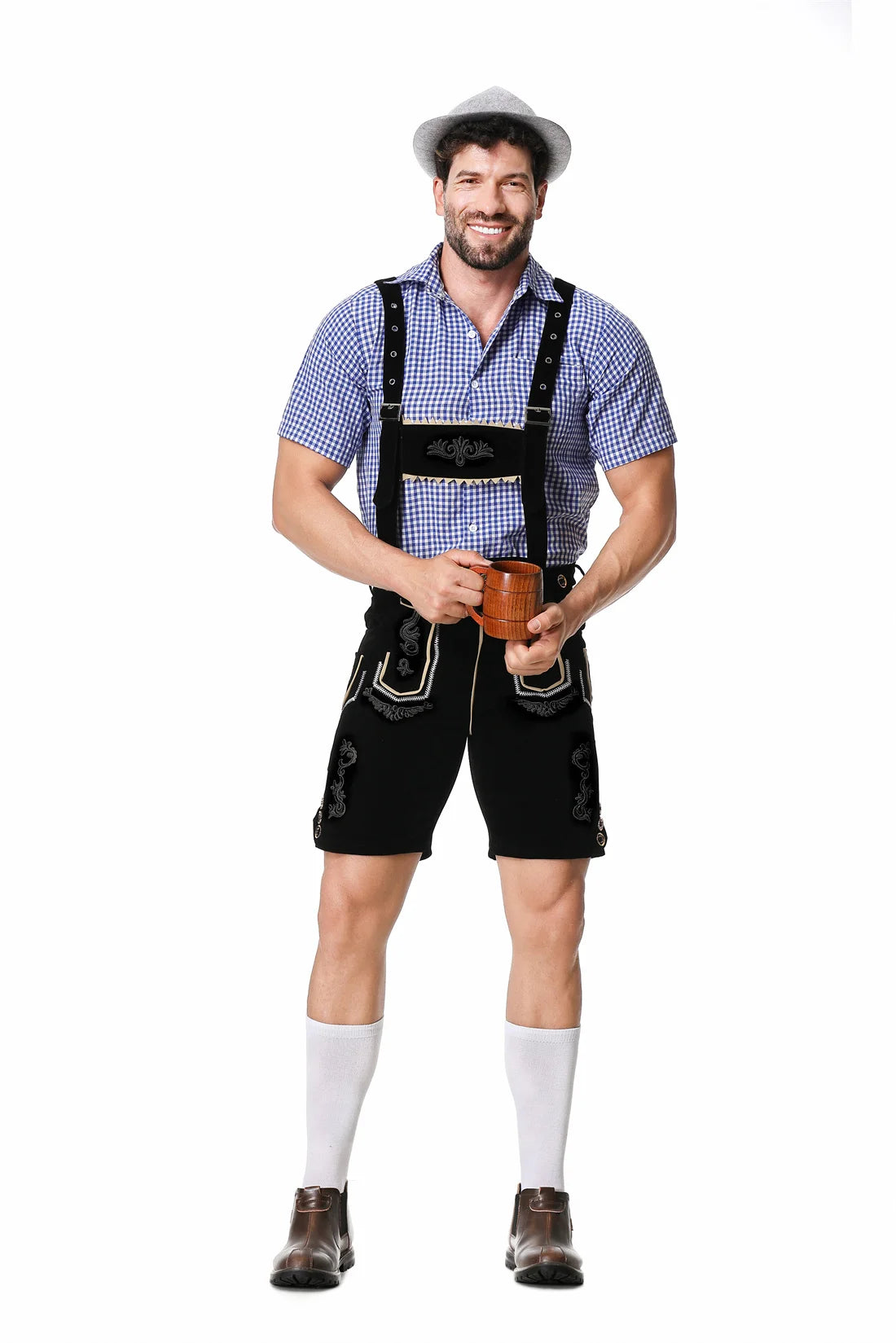 Men German Oktoberfest Lederhosen Costume