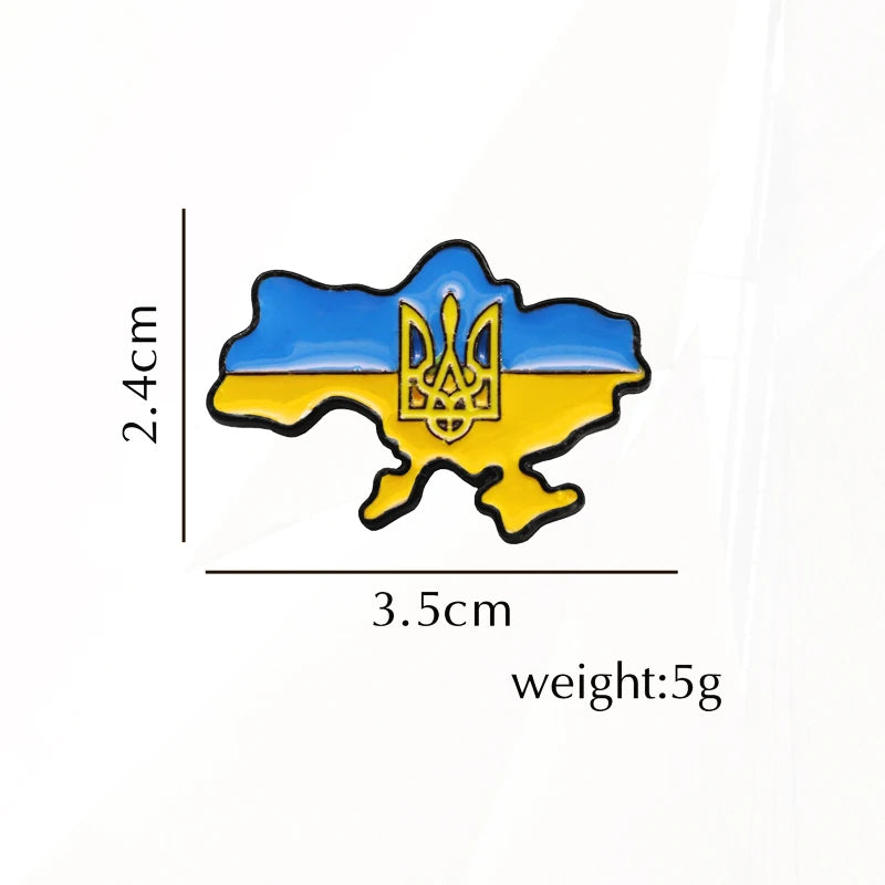Ukraine Flag Map Enamel Pins