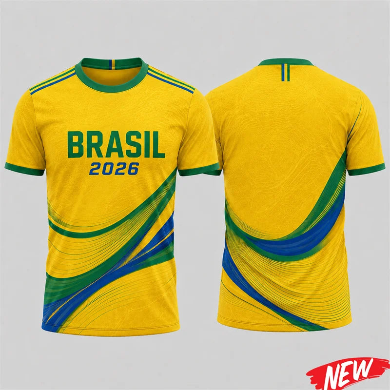 Brazil Graphic Men's T-Shirt Quick-Dry