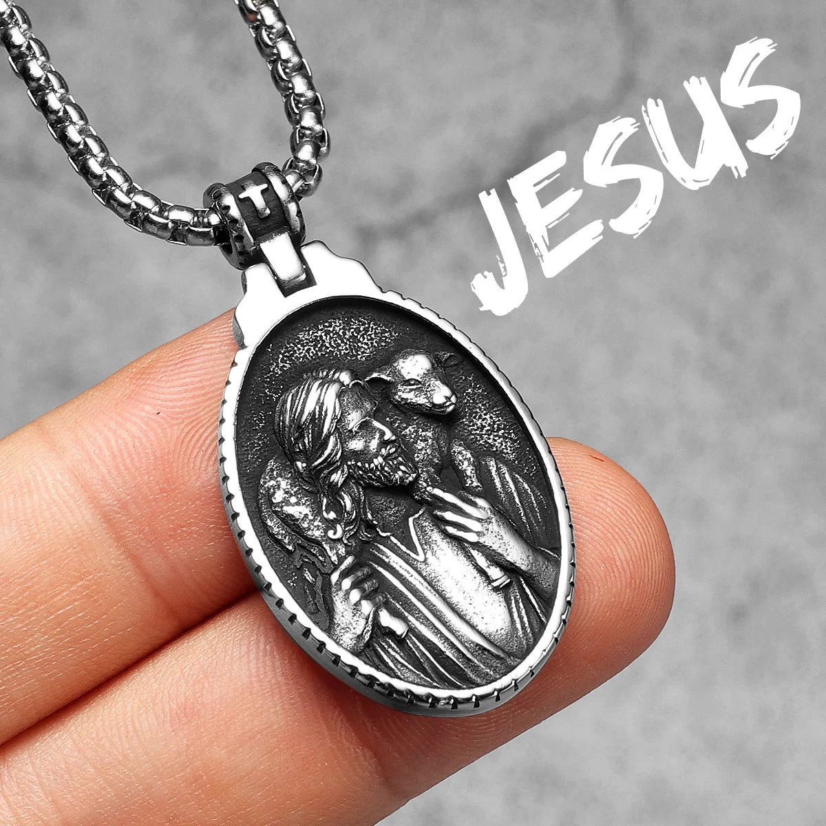 Jesus Heart Cross Necklaces Pendant Chain