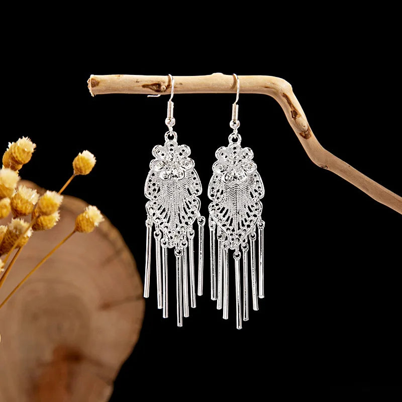 Ethnic Tibetan Silver Color Earrings