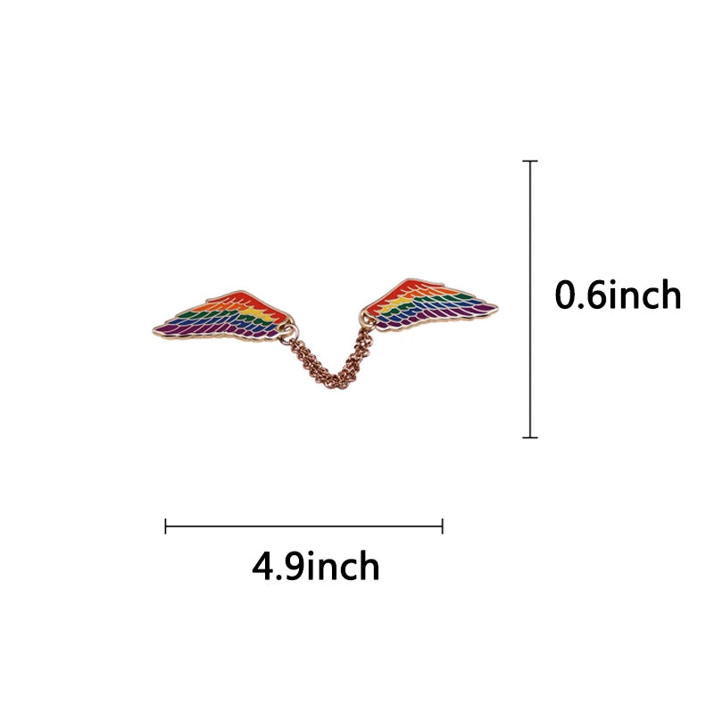 Rainbow wings LGBT Pride badge