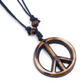 Resin Peace Symbol Pendant Necklace,Adjustable