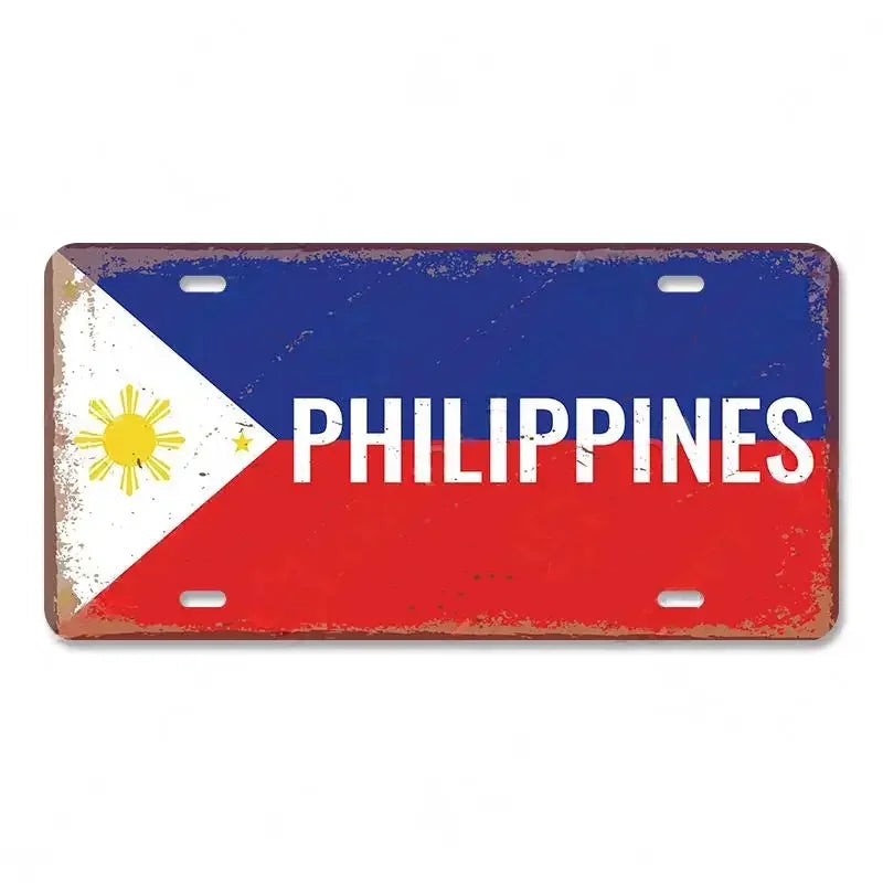 Myanmar Flag Aluminum Sign – Vintage Wall Decor