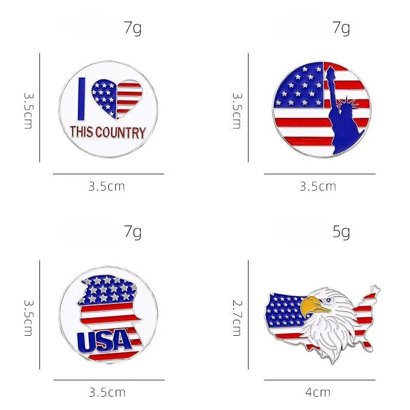 American Flag Enamel Pin Brooch