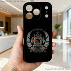 جراب هاتف علم أفغانستان لأجهزة آيفون 17,16,15,14,13,12,Pro,Max,Plus,E,SE4,Air,Mini أسود سوفت بوكس