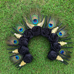Peacock Feathers Golden Accessories Crown