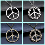Big Peace Sign Pendant Necklace