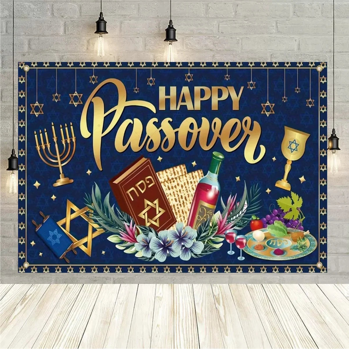 Happy Rosh Hashanah Backdrop Jewish New Year