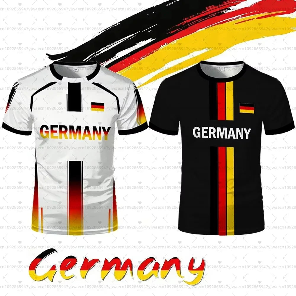 Germany Football Jersey Flag Print T-shirt
