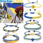 Handmade Blue & Yellow Ukraine Country Peace Love Bracelet