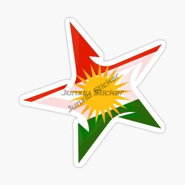 Kurdistan Map National Flag and Emblem Sticker