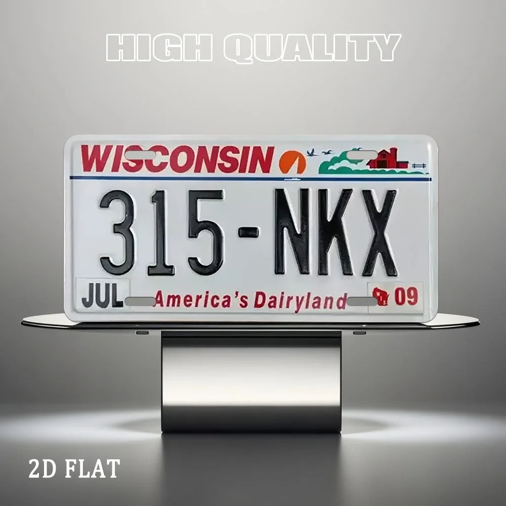 2D Flat, Wisconsin Vintage High-Quality Decorative Sign