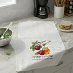 Apple Honey Print Rosh Hashanah Waffle Weave Kitchen Towel