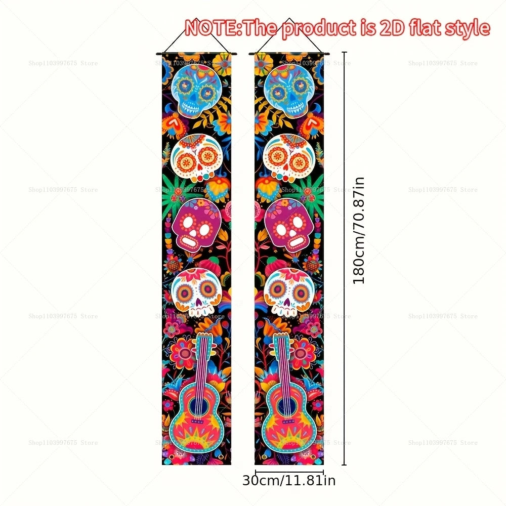 2PCS Mexican Day of The Dead Porch Sign