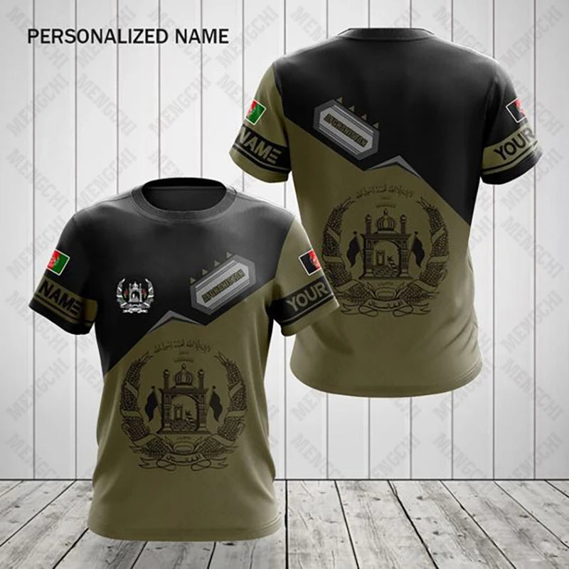 Summer Customized Afghanistan Flag Graphic T-shirts