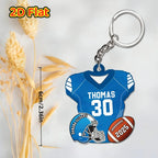 Personalized 2D Flat American Football Keychain