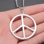 Big Peace Sign Pendant Necklace